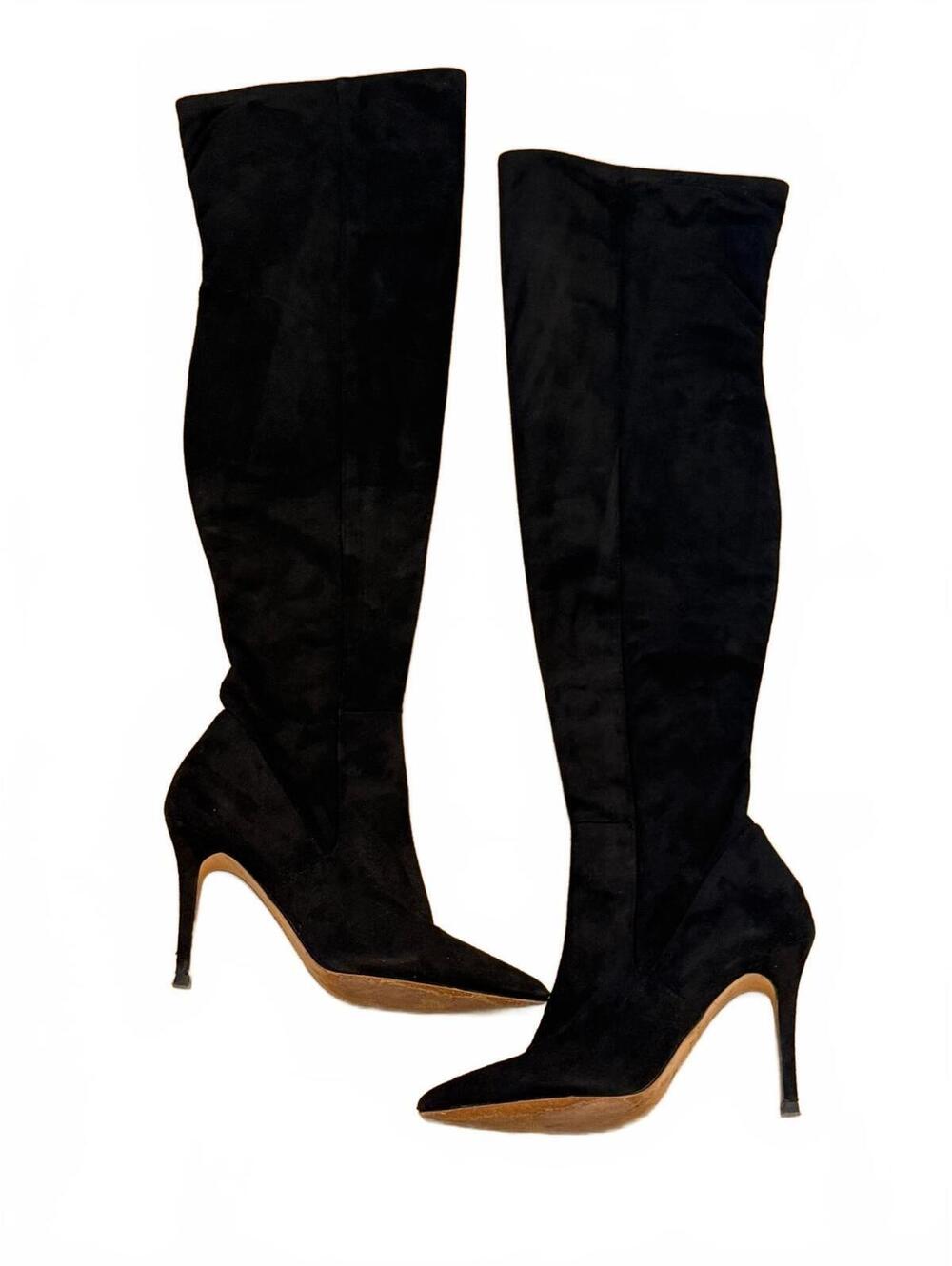 ALDO Black Suede Knee-High Stiletto 4 1/8” Boots | Size 8.5